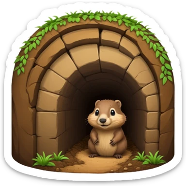groundhog burrow sticker