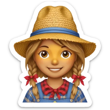 cute girl scarecrow emoji sticker
