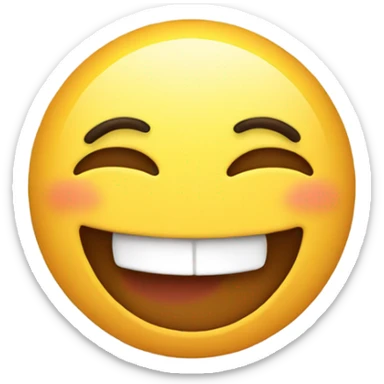Laughing emoji with a funny face sticker