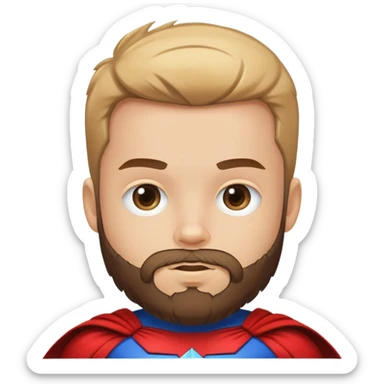 kid with beard wearing homemade superhero costume sticker