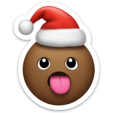 poo emoji with heart eyes and christmas hat sticker