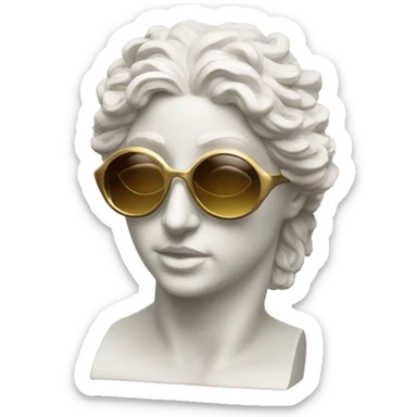 greek goddess sculpture sunglasses sticker