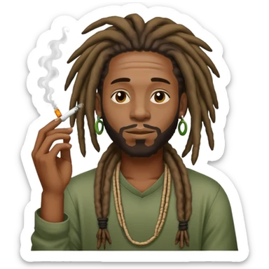 black guy with dreads smoking weed sticker