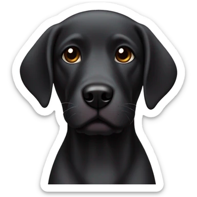 Perrito labrador negro con moño rosa en la cabeza  sticker