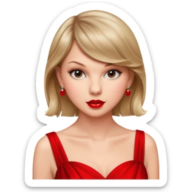 Taylor Swift red lips and elegant look sticker