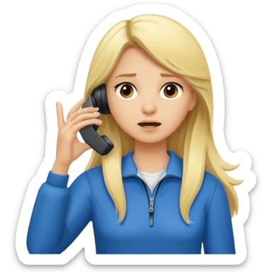 blonde cartoon girl long hair sports coach calling for a time out sticker