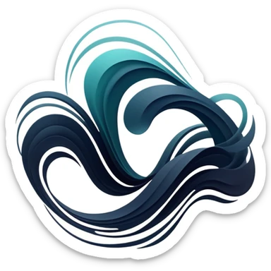 Shifting abstract forms with masculine undertone, flowing energy waves, symbolic style essence, minimal ethereal shapes sticker