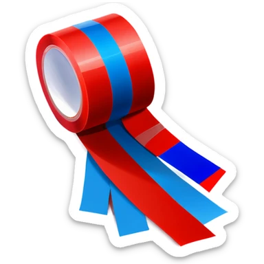 Red tape and blue tape mixed  sticker