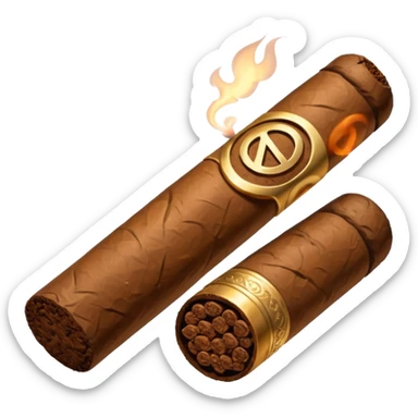 cigar with a prohibition symbol sticker