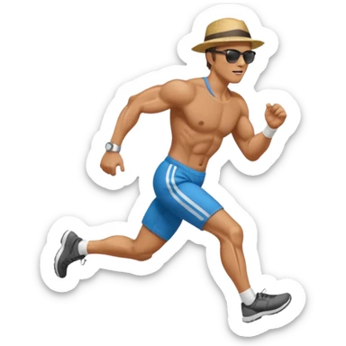 Man trying to catch up to car sticker