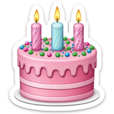 Make a pink birth day cake sticker