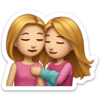 Fille qui fait un  calin à une autre fille sticker