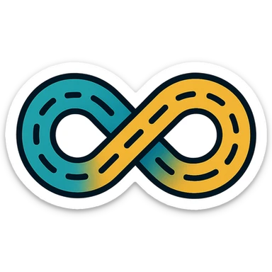 An infinity symbol shaped road, add a gradient and a little texture. sticker