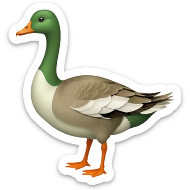 Make an emoji for a goose that's green (dominant colour #39C700). Use the existing goose emoji for inspiration. Show the whole body. Make the goose look like it's going somewhere sticker