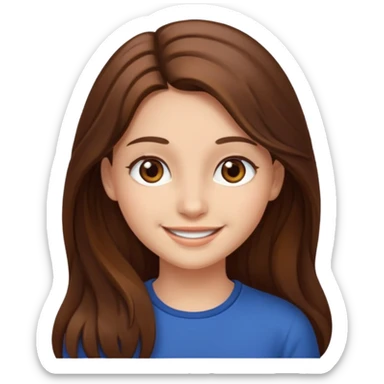 girl long hir brwon and ayes brown sticker