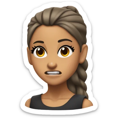 Ariana grande angry steam coming out of ears sticker