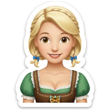 woman in dirndl dress sticker