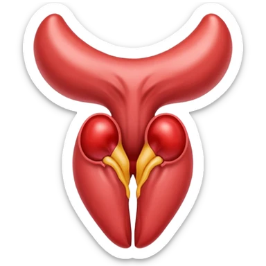anatomically correct human uterus with visible blood, emoji style sticker