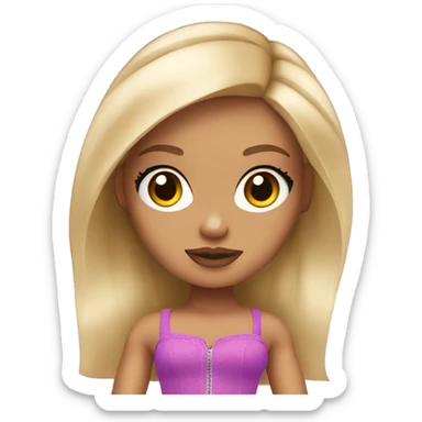 Bratz doll with blonde hair and brown eyes sticker
