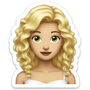 Femme blonde avec les yeux verts cheveux un peux long sticker