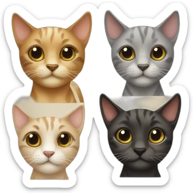 a cute big eyed cat mixed with a horse sticker