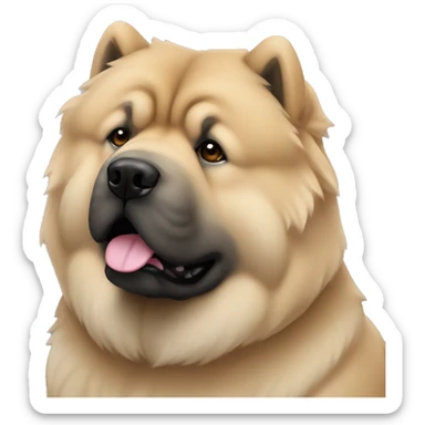 Beige grey chow-chow black muzzle sticker