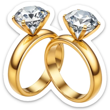 two ndian engagements rings next to each other sticker