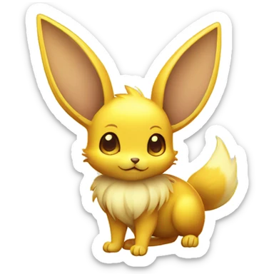 Shiny Colorful Yellow Electric Mouse Eevee sticker