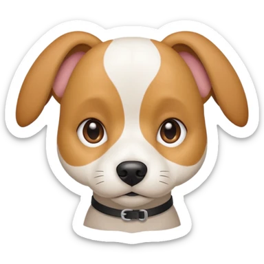 a white beagle x maltese x chi dog the size of a kelpie with light brown ears and a light brown patch on one eye sticker