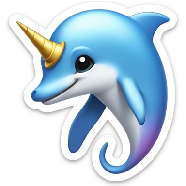 delfin con un unicornio sticker