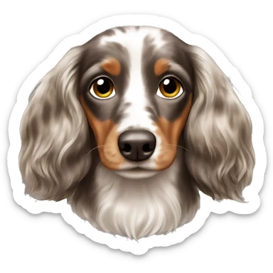 brown merle dachshund long haired sticker