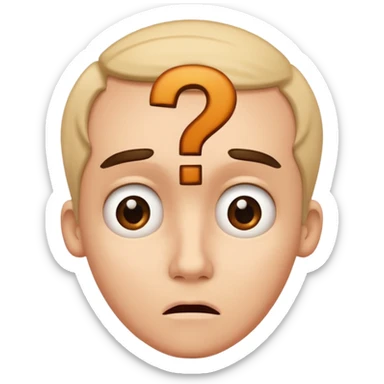confused face with a question mark above the head sticker