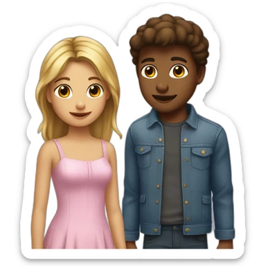 Garcon fait un câlin à une fille sticker