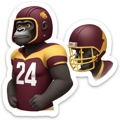 Gorilla football maroon gold sticker