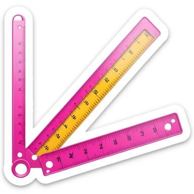 mac os icon, ruler, measures, bright pink sticker