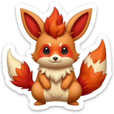 Teddiursa-Minccino-Flareon-fusion  sticker