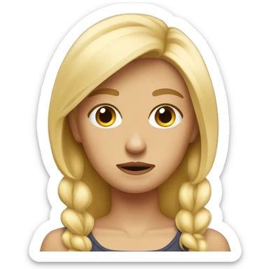 blonde girl who looks fed up with her boyfirend sticker