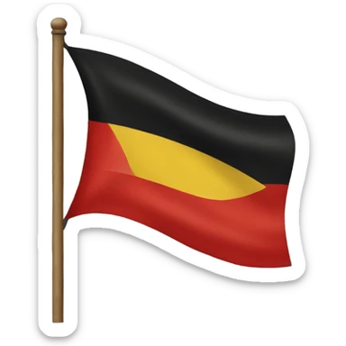 Half black half red flag with yellow circle sticker