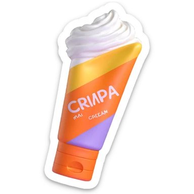 empty, crumpled hand cream tube, pastel and vibrant colors, very squished and wrinkled, cap on, no face, looks like a beauty product sticker