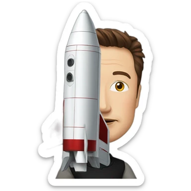 Elon musk with rocket sticker