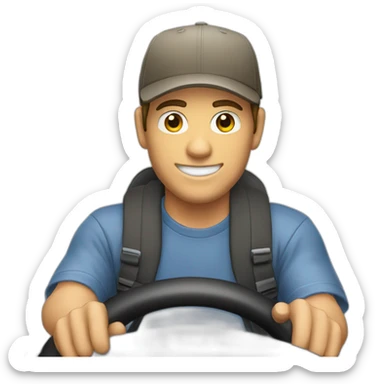 guy driving a toyota hilux sticker