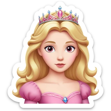 princess aurora with pink dress sticker