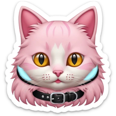 хочу 🐱 чтобы этот котик стал нежно розовым и с шеей sticker
