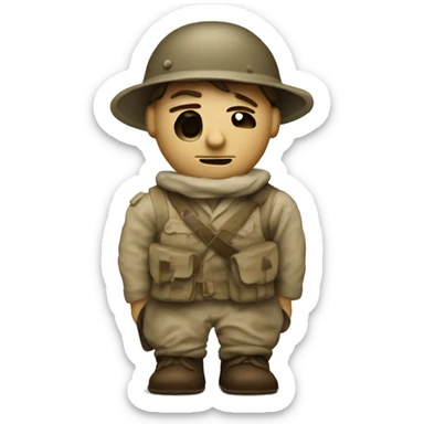 wounded ww1 soldier bandaged sticker