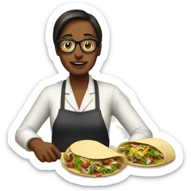 Librarian making tacos sticker
