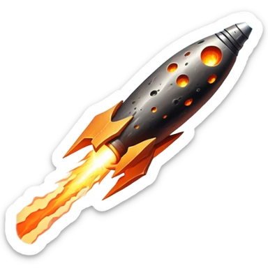  Cinematic Realistic Meteor – A fiery, blazing rock streaking through space, leaving behind a bright, dynamic trail of superheated plasma. Its rocky surface glows intensely as it hurtles toward an unknown destination. sticker