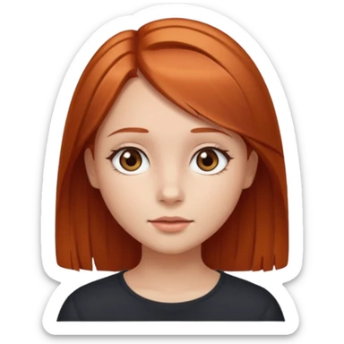 i want a girl with copper hair, withe, cute and with straight hair, brow eyes  sticker