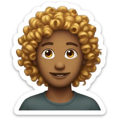 curly hir sticker