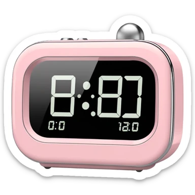 Please make me an alarm clock that will show six o'clock in the morning and make it in the style of ios 18.1 and aesthetic and the color is light pink  digital sticker