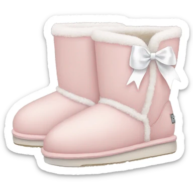 pale pink uggs with white ribbons sticker